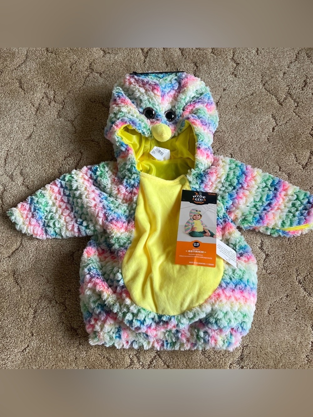 Hyde & EEK! Boutique Rainbow Plush Baby Costume with Yellow Belly